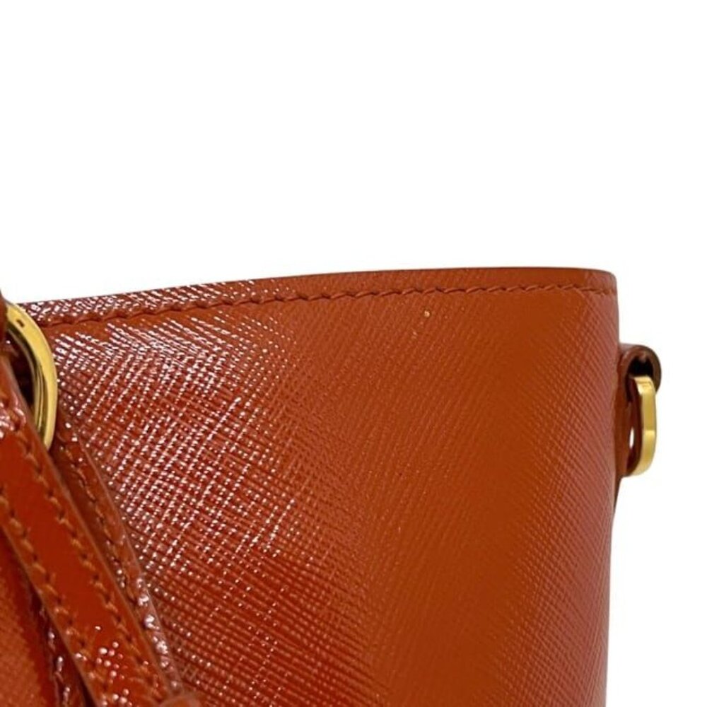 Prada 2 way Bag Orange Patent Leather 103 - Picture 9 of 10
